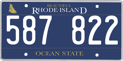 RI license plate 587822