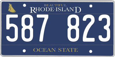 RI license plate 587823