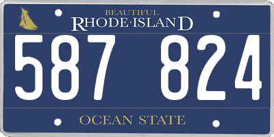 RI license plate 587824
