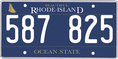 RI license plate 587825
