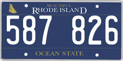 RI license plate 587826
