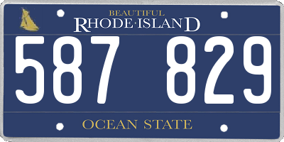 RI license plate 587829