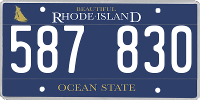 RI license plate 587830