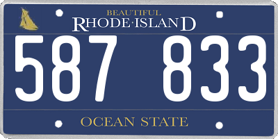 RI license plate 587833