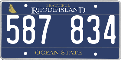 RI license plate 587834