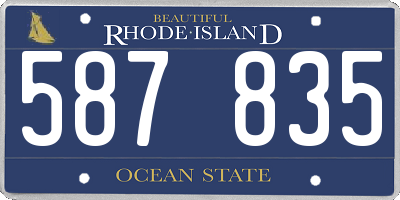 RI license plate 587835