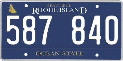 RI license plate 587840
