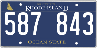 RI license plate 587843