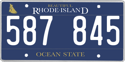 RI license plate 587845