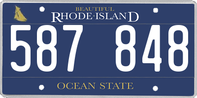 RI license plate 587848