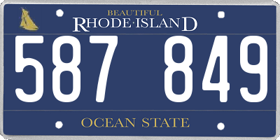RI license plate 587849