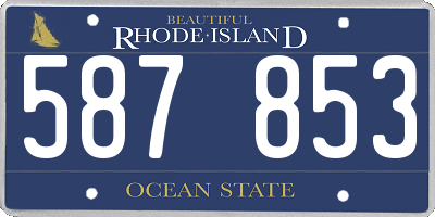 RI license plate 587853