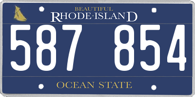 RI license plate 587854