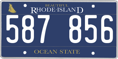 RI license plate 587856
