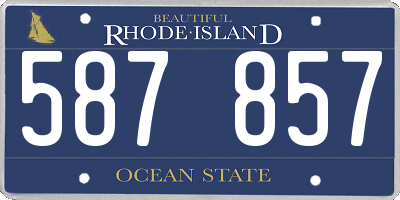 RI license plate 587857