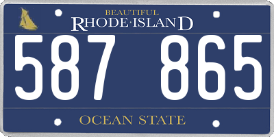 RI license plate 587865