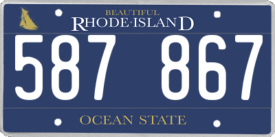 RI license plate 587867