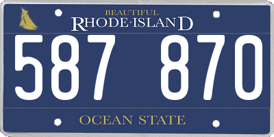 RI license plate 587870