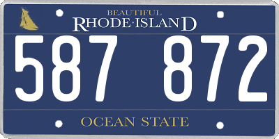 RI license plate 587872