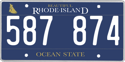 RI license plate 587874
