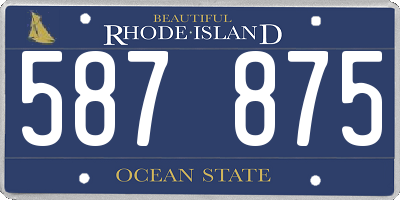 RI license plate 587875