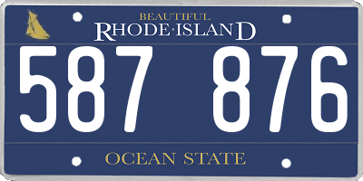RI license plate 587876