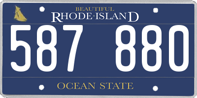 RI license plate 587880