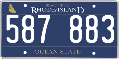 RI license plate 587883