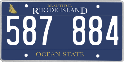 RI license plate 587884