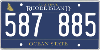 RI license plate 587885