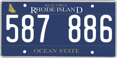 RI license plate 587886