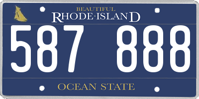 RI license plate 587888