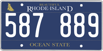 RI license plate 587889