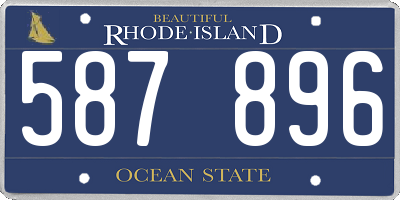 RI license plate 587896