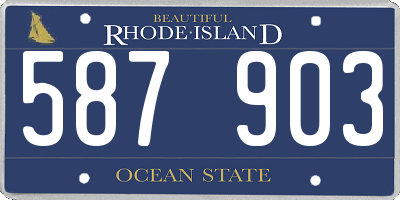 RI license plate 587903