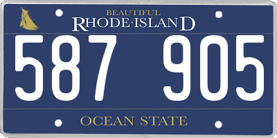 RI license plate 587905
