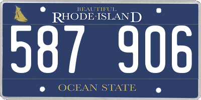 RI license plate 587906