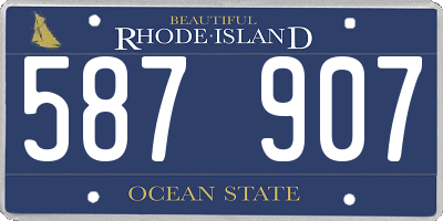 RI license plate 587907