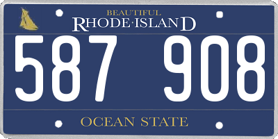 RI license plate 587908