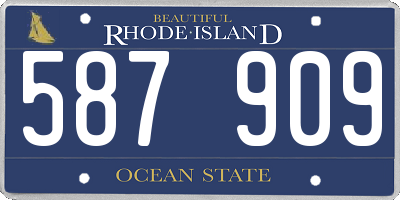 RI license plate 587909