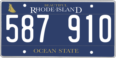 RI license plate 587910