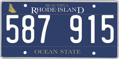 RI license plate 587915
