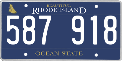 RI license plate 587918