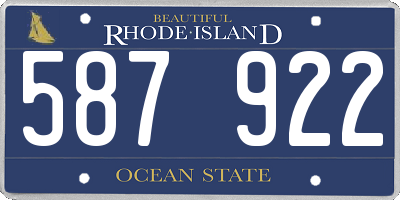 RI license plate 587922