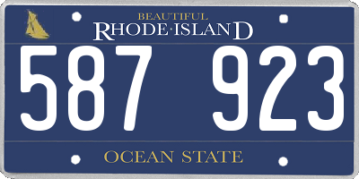 RI license plate 587923