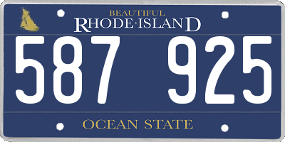 RI license plate 587925