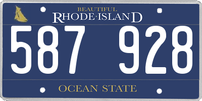 RI license plate 587928