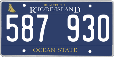 RI license plate 587930
