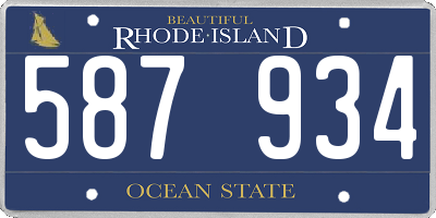 RI license plate 587934