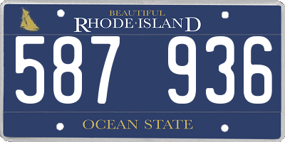 RI license plate 587936